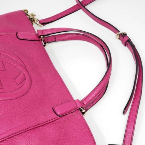 Auth GUCCI Soho Fuchsia Calfskin Crossbody Bag - Picture 5 of 16